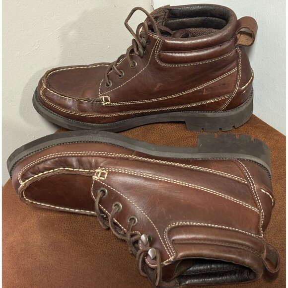 CABELAS MENS SIZE 8W VIBRAM BROWN MID TOP BOOTS LACE UP CASUAL WORK Y2K HUNTING - Picture 5 of 9